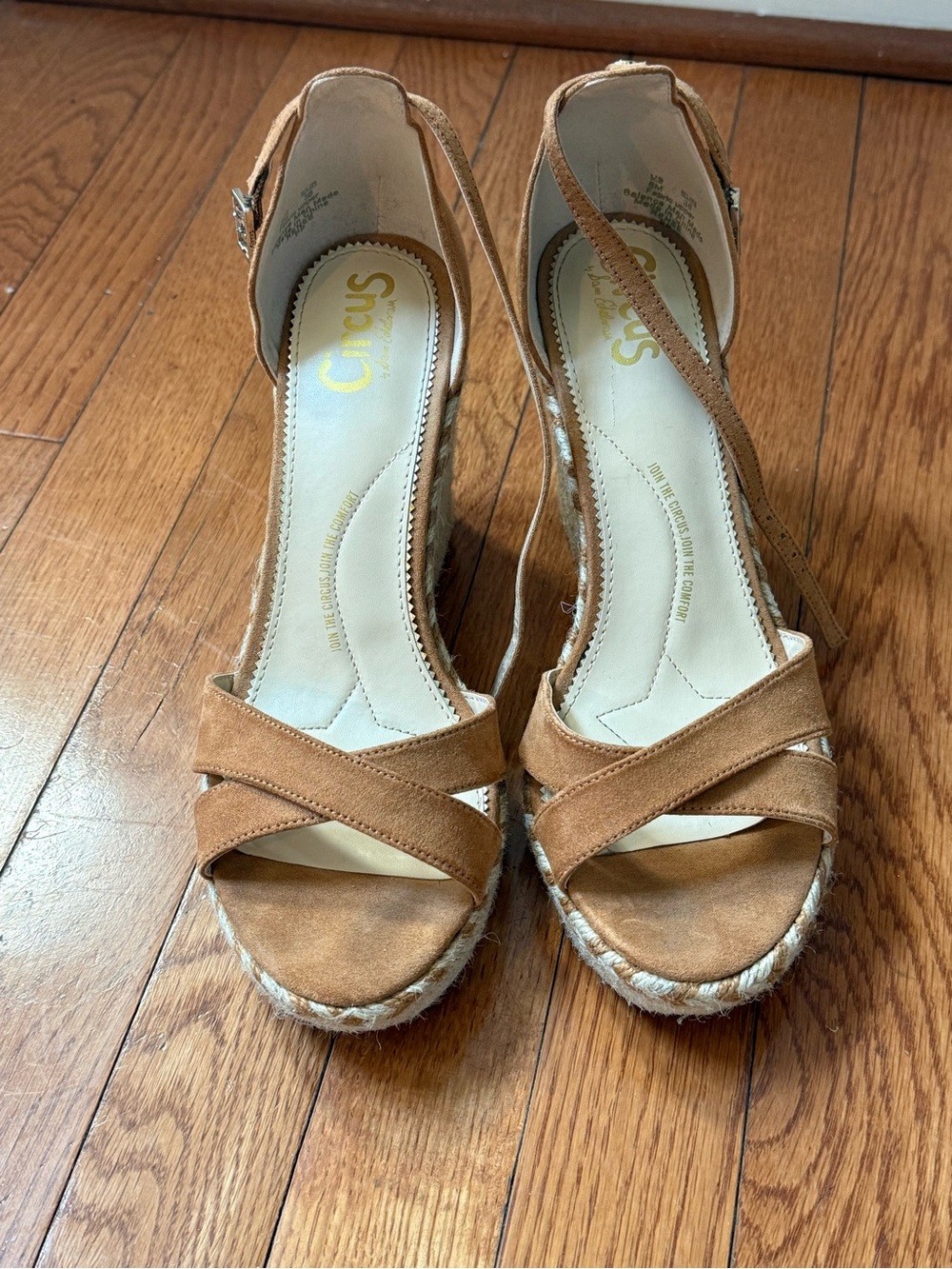 Circus by Sam Edelman Suede Tan Espadrille Wedge Sandals